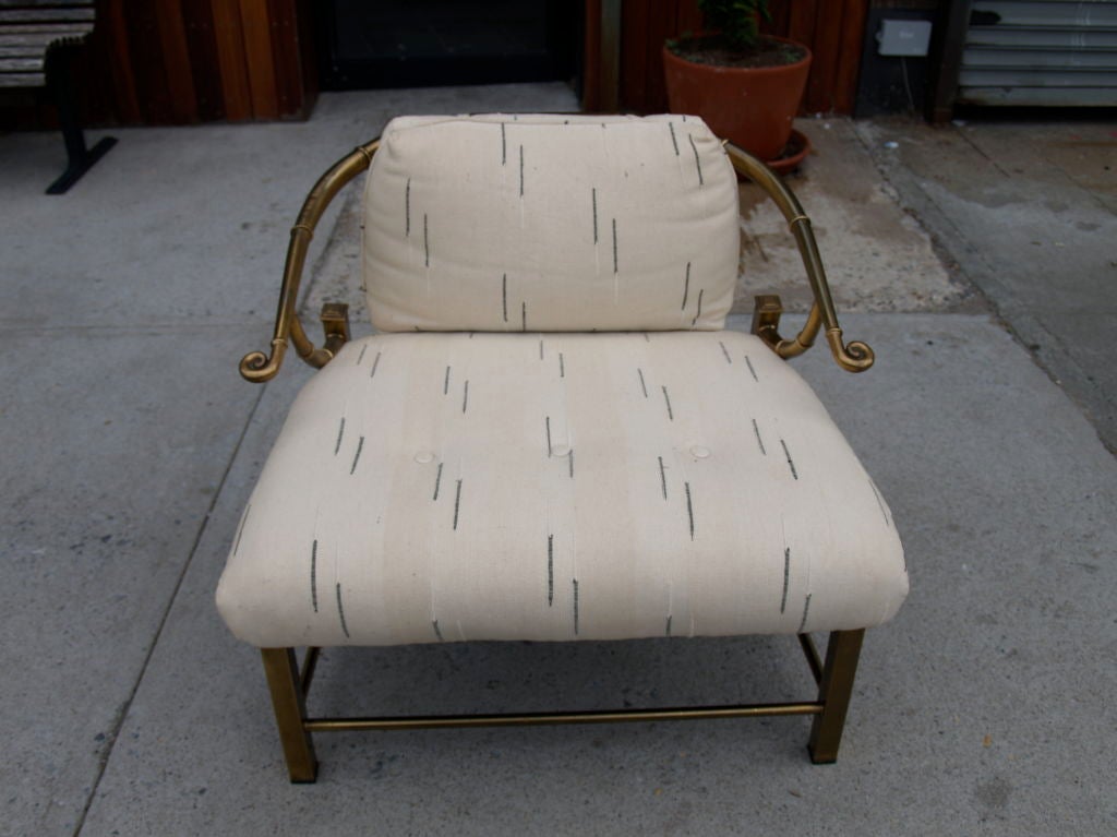 Chinoiserie Brass Chair Designed by Charles Pengally for Weiman For Sale 1