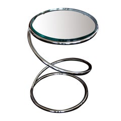 Pace Collection "Spring" Chrome End Table Also Available in a Brass Finish