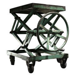 Vintage Industrial Scissor Cart