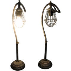 Antique Caged "Question Mark" Desk Lamp