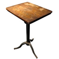 Tall Sculpture Side Work Table with Adjustable Wood Top