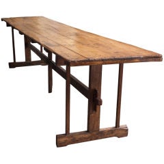 Long Primitive Trestle Table