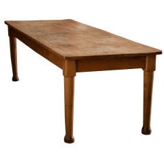 Antique Scrubbed-Top Pine Dining Table