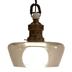 Tapered Glass Jar Ceiling Pendant with Brass Fitter