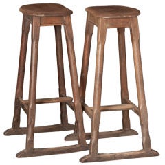 Tall Wood Sculpture Stool