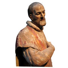 Life Sized Hand Carved Wood Saint Ignatius of Loyola