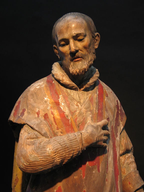 Life Sized Hand Carved Wood Saint Ignatius of Loyola