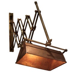 Large Copper Wall Mounted Scissor Lamp
