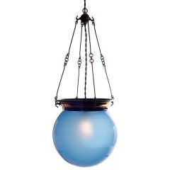 Blue Glass Globe Light