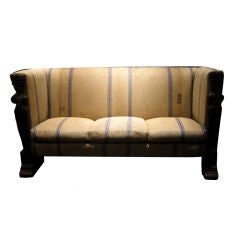 18th Century Sofa with Hand Carved Posts