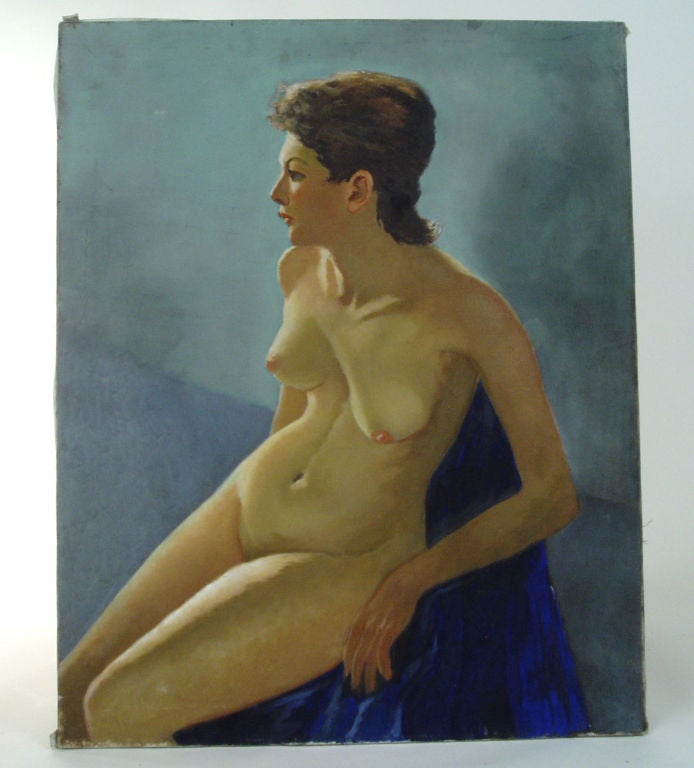 an eclectic series of 10 demure female nudes, oil on canvas, by Harold B. Slingerland. outstanding form and technique, the series makes an engaging and esoteric statement.<br />
<br />
Harold B. Slingerland was born in Saratoga Springs, New York