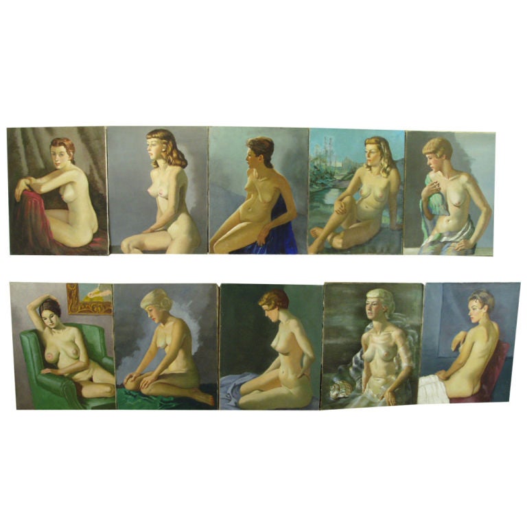 Extraordinary Series of 10 Female Nudes by Harold B. Slingerland