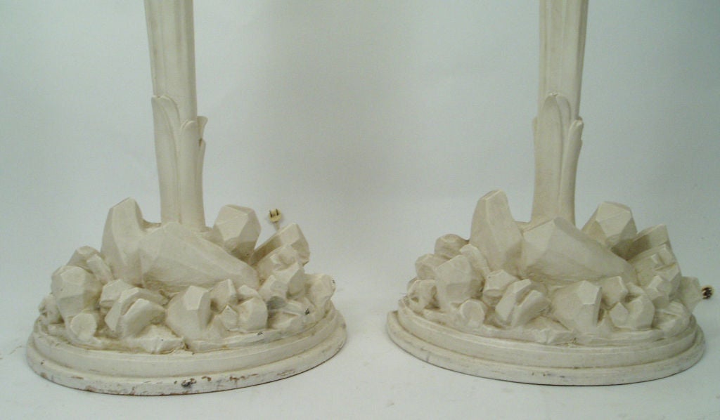 Pair of Vintage Palm Torchieres style of Serge Roche