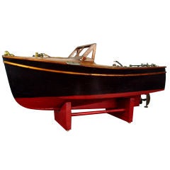 Antique Handcrafted Runabout Boat Model