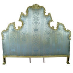 Vintage Hollywood Regency Carved Scroll Headboard