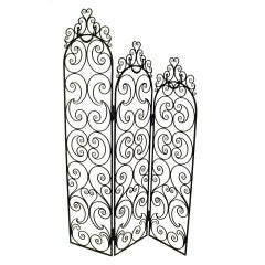 Italian Iron Scroll Folding Screen by Mazotta