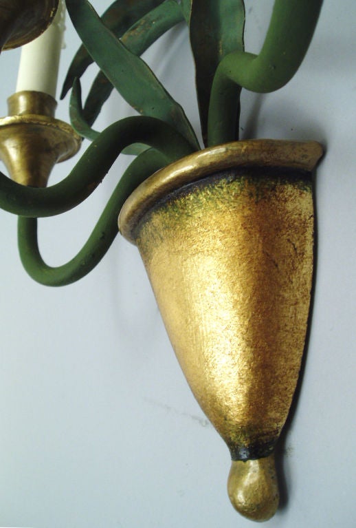Mid-20th Century Charming Lily of the Valley Sconces