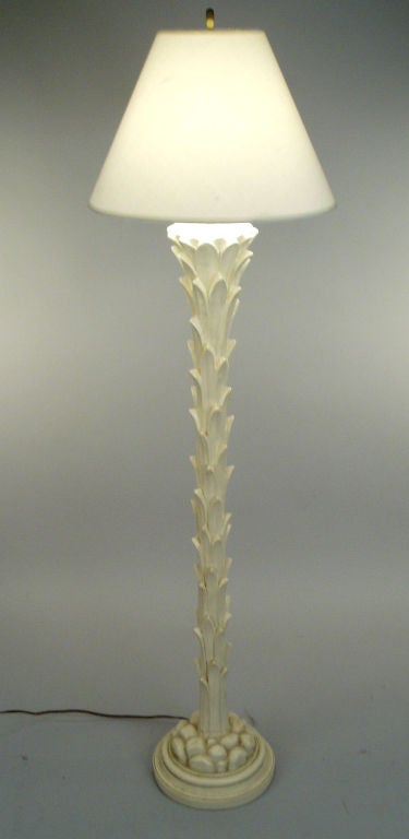 a beautiful and classic plaster floor lamp with a palm tree form by Chapman. excellent condition.