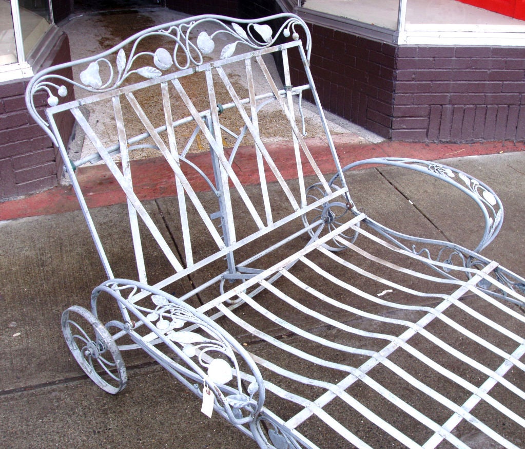 wrought iron double chaise lounge