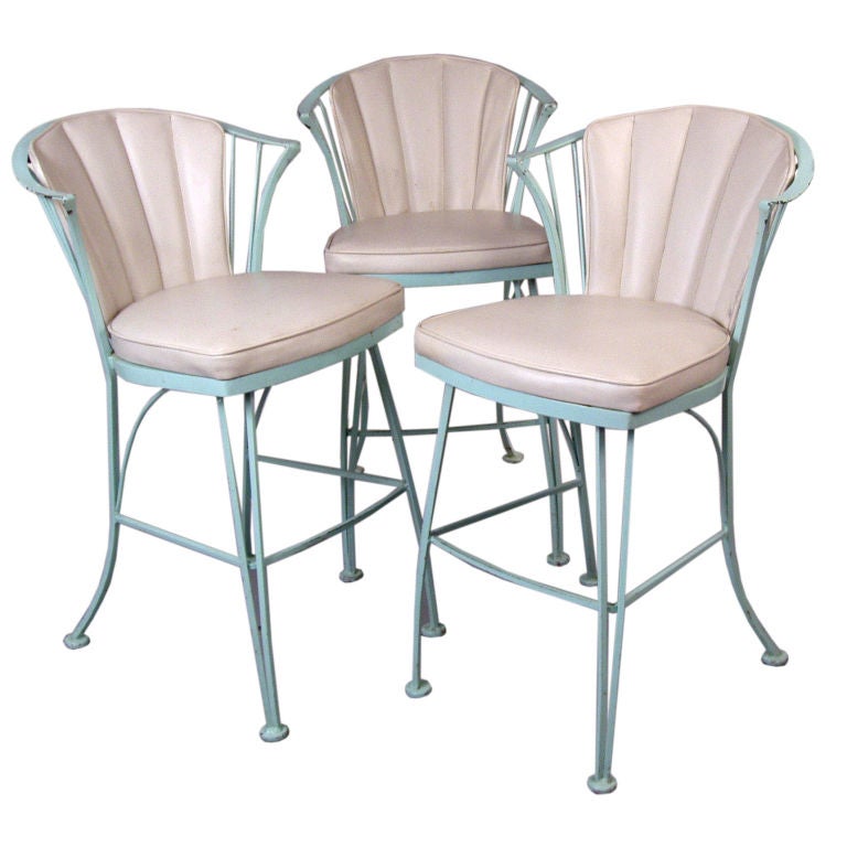 Set of Three Vintage Bar Stools by Woodard