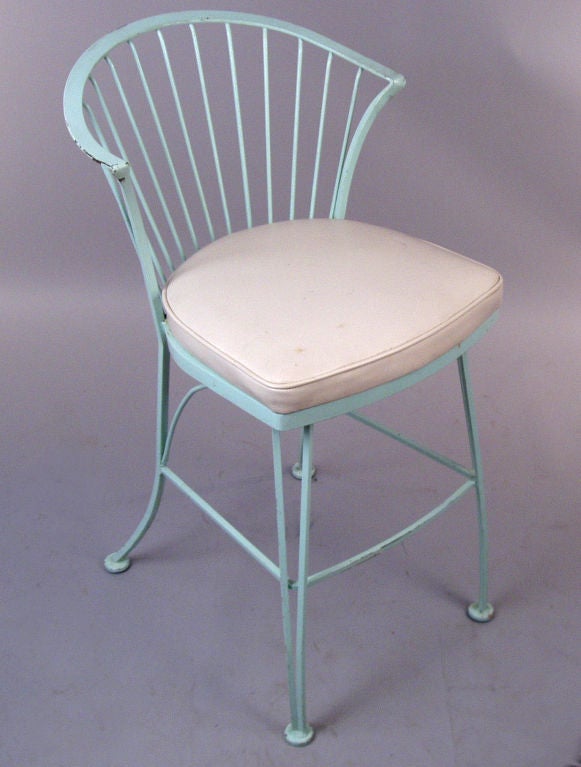 Mid-20th Century Set of Three Vintage Bar Stools by Woodard