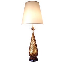 Monumental Vintage Italian Gilt Leaf Lamp