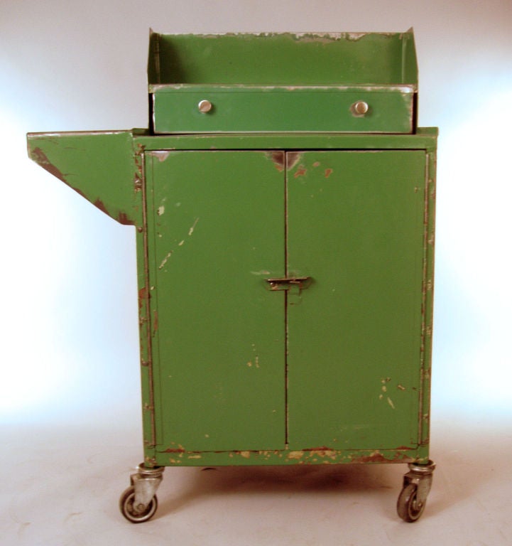 American Vintage Industrial Rolling Cabinet