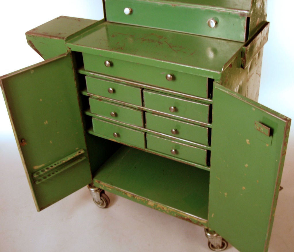 Mid-20th Century Vintage Industrial Rolling Cabinet