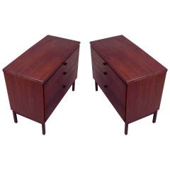 Pair of Handsome Mid-Century Chests in Walnut