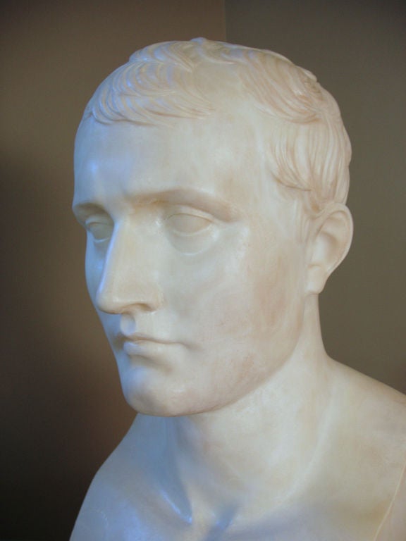 20th Century Empire style Carved Marble Bust of Napolean