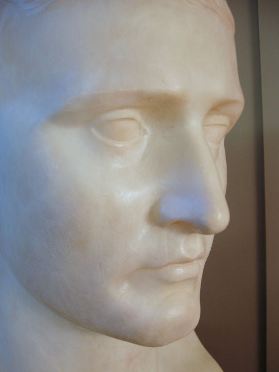 Empire style Carved Marble Bust of Napolean 4