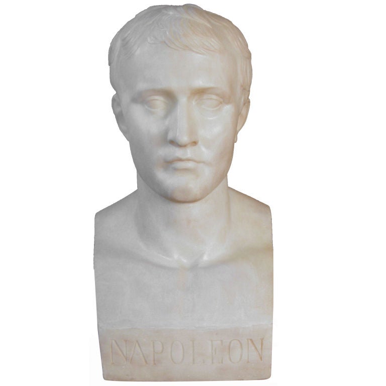 Empire style Carved Marble Bust of Napolean