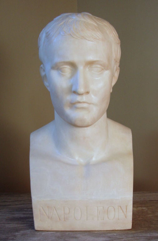 a very handsome empire style carved marble bust of napolean. wonderful detail.