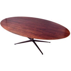 Large Oval Rosewood 
Chrome Dining Table by Florence Knoll