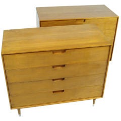 Pair of 20th Century 4 Drawer Modern Chests