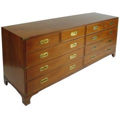 Large Campaign Chest with Brass Handles