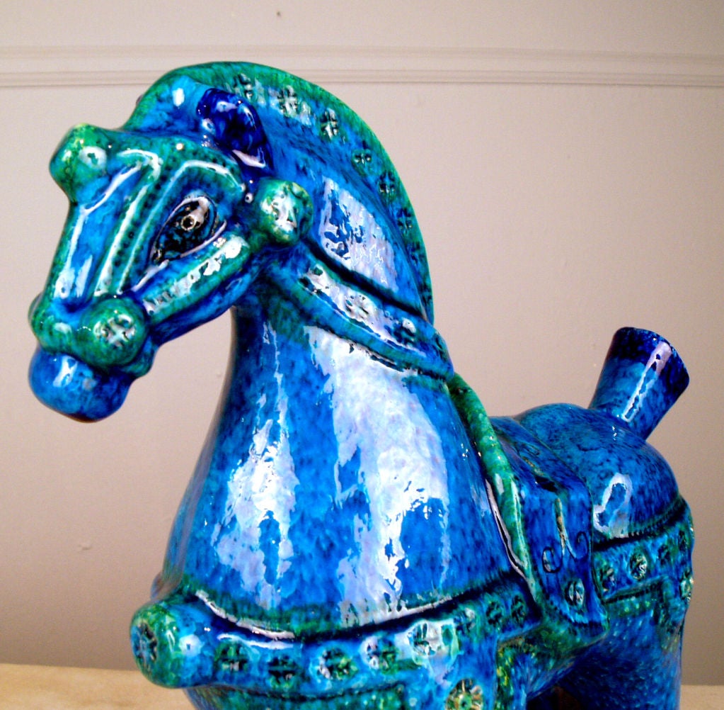 Mid Century Italian Glazed Ceramic Horse 1