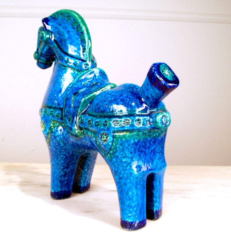 Mid Century Italian Glazed Ceramic Horse 2