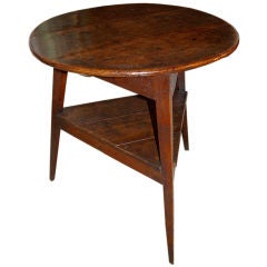 Antique Welsh Oak Cricket Table