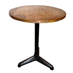 Vintage English Pub Table with Copper Top