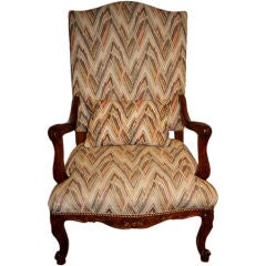 Antique French 19th Century  Walnut Bergere Chair