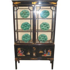 English Edwardian Chinoiserie Display Cabinet