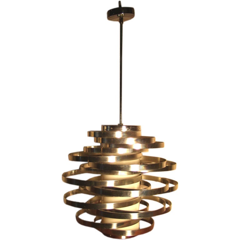 Chromed Ring Sciolari Light Fixture Designed by Max Sauze