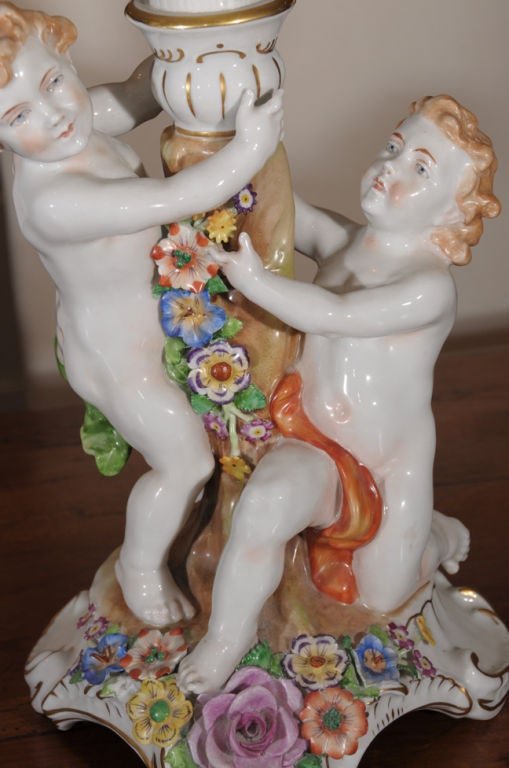 20th Century Pair of Von Schierholz Porcelain Candelabras
