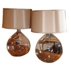 Pair of Bon Bon Lamps from French Wine Bottles