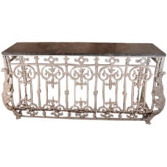 French Iron Console with Zinc Top, from Balcony