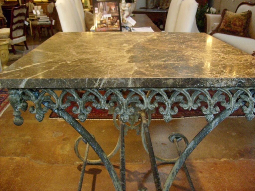 French Pastry Table with Marble Top In Excellent Condition In Austin, TX