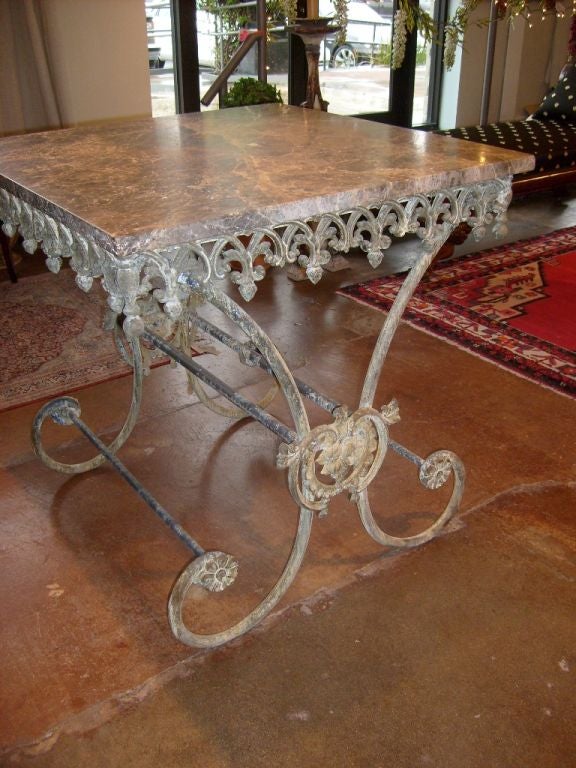 French Pastry Table with Marble Top 1