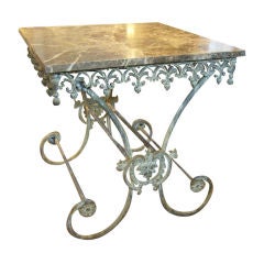 French Pastry Table with Marble Top