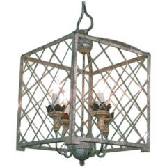 Silver and Gold Metal Birdcage Chandelier